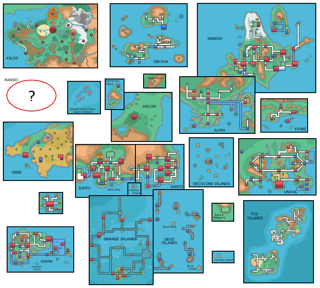 Informações: Mapas das Regiões – Pokémon Mythology